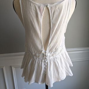 Free people button down peplum tank top